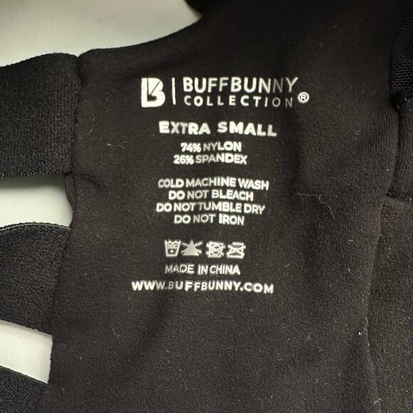 BuffBunny Collection Womens size XS Candy Wrap Sports Bra Black Workout Yoga - Picture 5 of 5